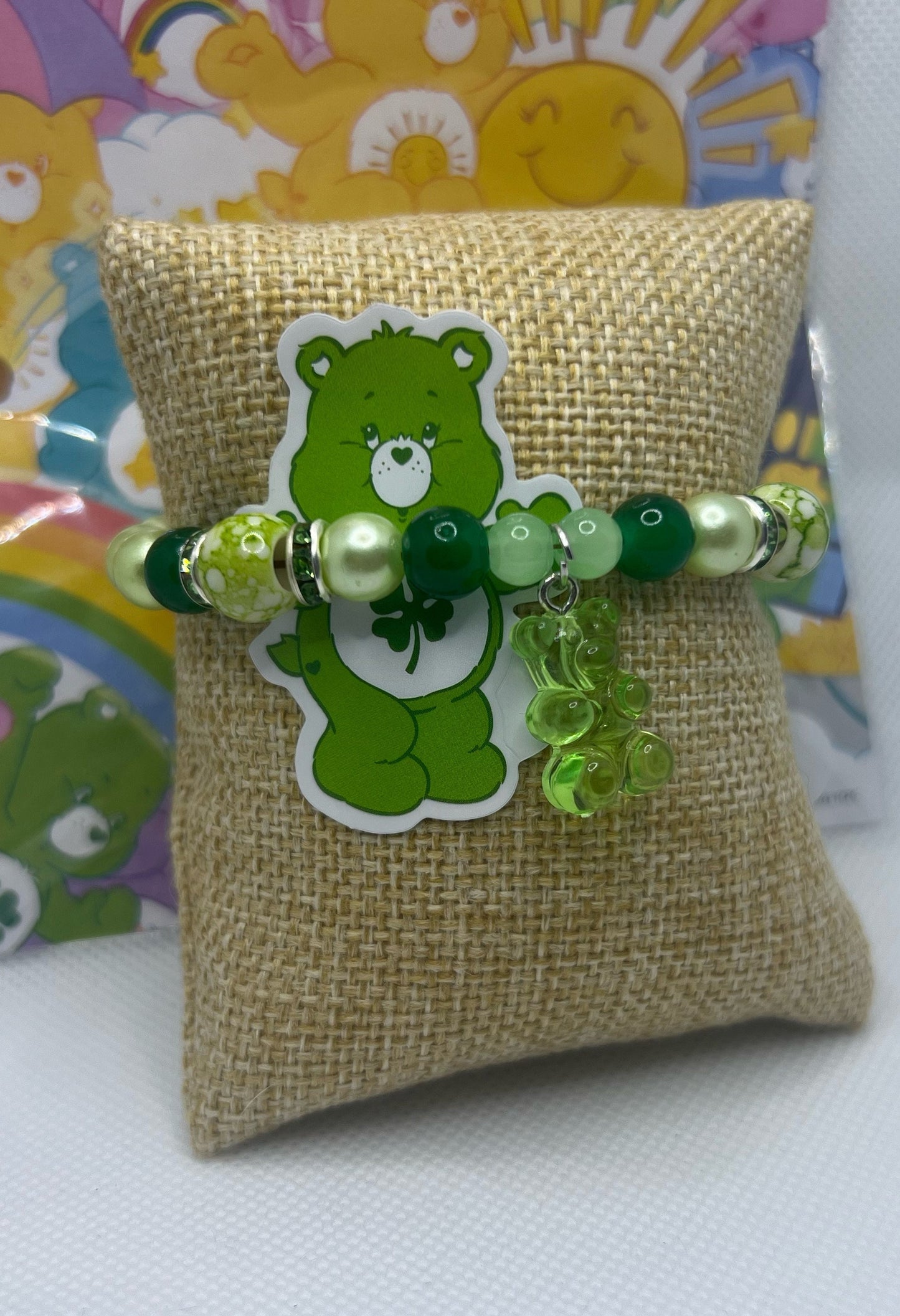 Care bears inspired beaded bracelets, gummy bears, Care Bears